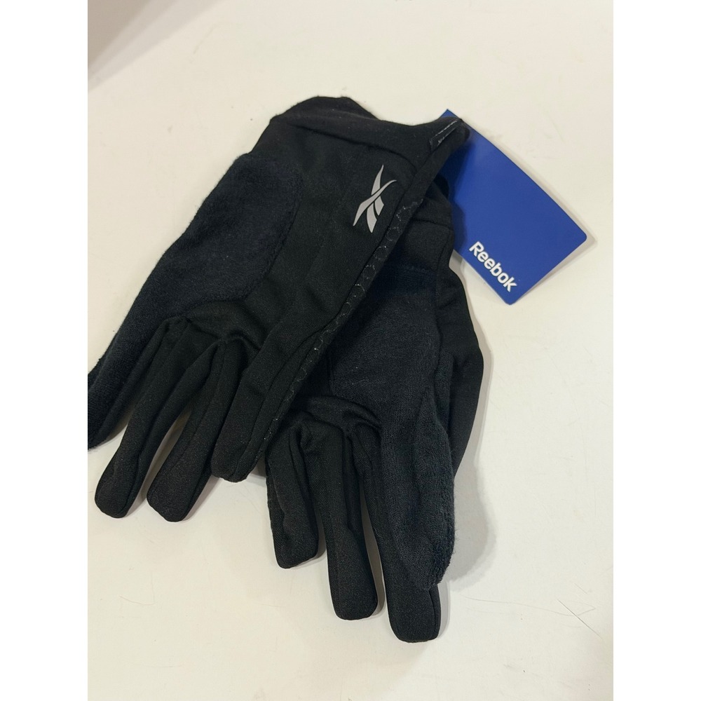 Reebok Running Gloves Caviar Black S/M MAA00996 Lightweight Athletic Performance